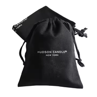 Sacs à cordon noirs réutilisables personnalisés Pochette à bijoux Bande côtelée Sac cadeau Sac à poussière en toile pour emballage