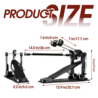 Beatello "Black Hawk" Direct-Drive Double Pedal - Speed-Optimized Bass Drum Pedals with Ultra-Responsive Action