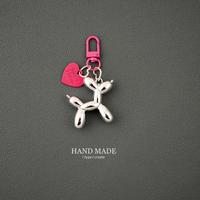 Porte-clés chien ballon style coréen, pendentif sac chiot métallique, porte-clés style cool sombre pour filles et couples
