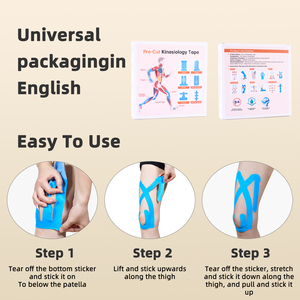 Cinta Kinesiológica Deportiva Precortada para Músculos, Previene Lesiones Musculares en Rodilla y <span class=keywords><strong>Muslo</strong></span>, Protección para Maratón, Correr y Ejercicio - Product Image 6