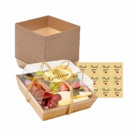 Boîte enroulable en carton kraft brun et carton ivoire pour Tiramisu, gâteaux, sushis, sandwichs, tartes, burgers, sucreries – Durable, mat, gaufré