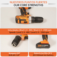 Perceuse sans fil Fumetax 2Ah Lithium-Ion à vitesse variable, couple de 30 Nm, LED, mandrin à connexion rapide pour le bois, le métal et la construction