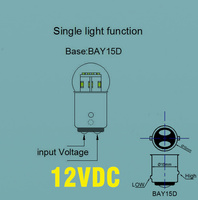 Mini ampoule de signalisation LED BA15S/BA15D/BAY15D 6-9VDC/8-30VDC/12VDC/24VDC/48VDC/60VDC/230VAC Source SMD pour bateau de voiture