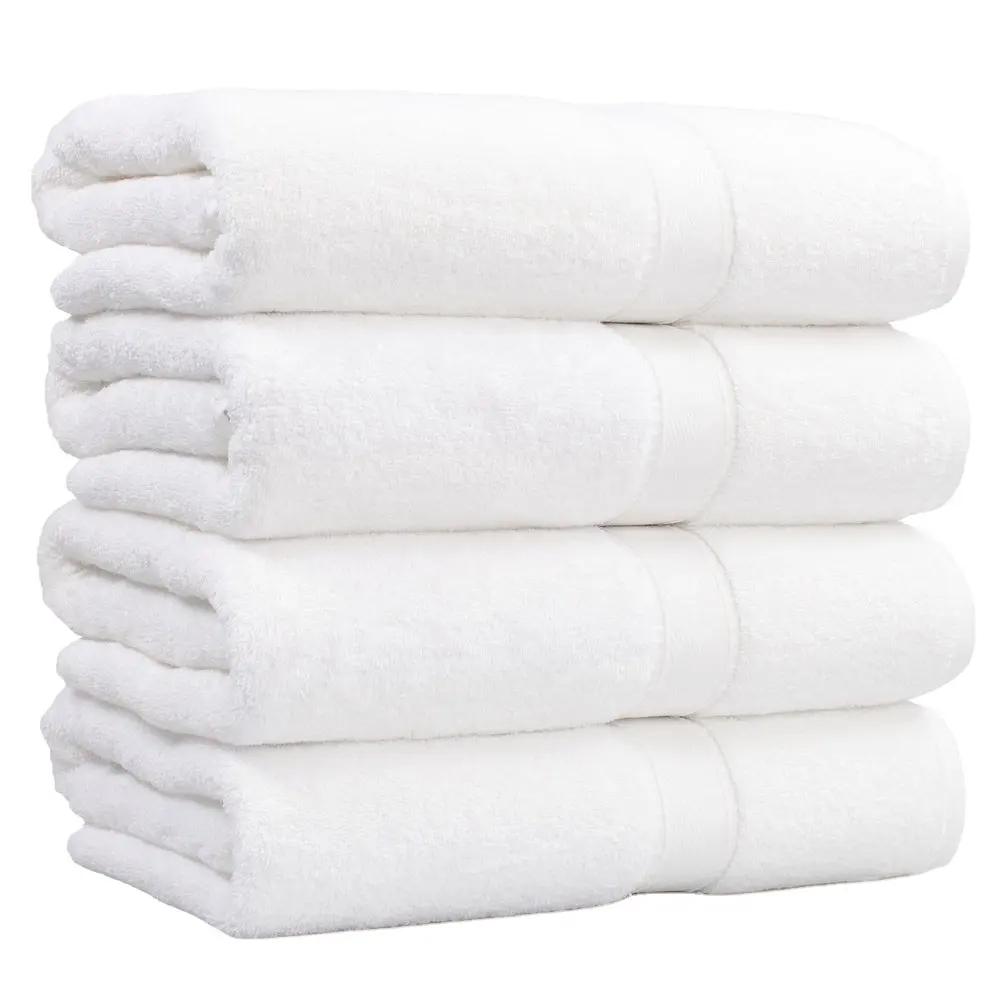 Chất lượng tuyệt vời 600gsm 100% bông tắm khăn khách sạn spa trắng Terry bông khăn