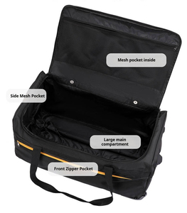Unisex New Multifunctional 100L 2-<b>Wheel</b> Durable Travel Trolley Luggage Bag <b>Backpack</b> Rucksack Compressible Shoulder Straps - Product Image 5