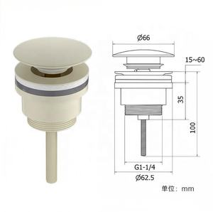 Popular latón Pop up escurridor <span class=keywords><strong>Click</strong></span> <span class=keywords><strong>Clack</strong></span> lavabo tapón de fregadero de residuos <span class=keywords><strong>Válvula</strong></span> de residuos G 1 1/4 "Drenaje de latón tipo tornillo escurridor de lavabo - Product Image 2
