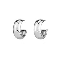 Boucles d'oreilles créoles épaisses dorées et argentées pour femmes - Base en laiton hypoallergénique avec accents en zircon