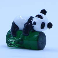 Décoration de table personnalisée, cadeau artisanal, artisanat en verre de Murano, figurine d'animal de la forêt, panda, vente en gros