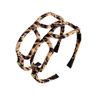 Unique rétro imprimé léopard femme cheveux accessoires rétro rétro femmes carré creux lunettes de soleil forme bandeaux mignon mode