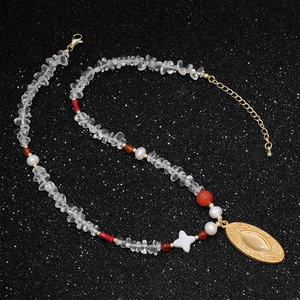 <span class=keywords><strong>Collier</strong></span> en perles de pierre naturelle plaqué or 18 carats pour femme, style vintage, œil de <span class=keywords><strong>chat</strong></span>, cristal blanc, perle d'eau douce CL26-156 - Product Image 4