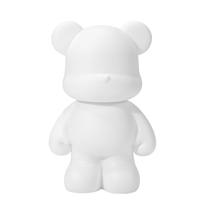 Sculpture en résine d'ours vierge pour peinture fluide et conception personnalisée, jouet artistique DIY sur toile |   Figurine de décoration d'intérieur minimaliste moderne