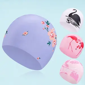 Fabbrica OEM/ODM cappello da bagno in silicone per adulti personalizzato cuffia da nuoto impermeabile a buon mercato per capelli lunghi all'ingrosso