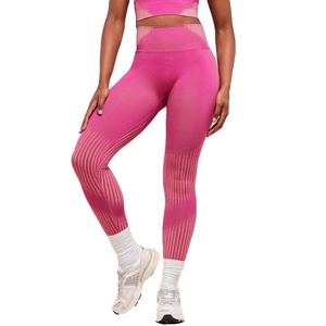 OEM Custom Logo Design High Waist Breathable Reversible Print Women's Yoga Leggings Eco-Friendly 100% Polyester - Product Image 3