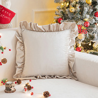Usine en gros velours italien à volants taie d'oreiller salon canapé housse de coussin pour la décoration de vacances de noël