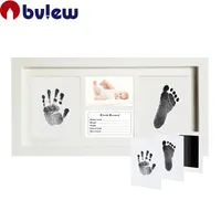 Bview कला गर्म बेच शीर्ष गुणवत्ता नवजात शिशु हाथ की रेखा किट 2pcs लकड़ी के फोटो फ्रेम DIY उपहार के लिए बच्चों और माताओं दान