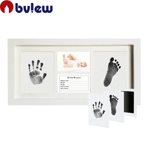 Bview אמנות מכירה לוהטת למעלה איכות יילוד תינוק טביעת כף יד ערכת 2pcs עץ תמונה מסגרת Diy מתנות לילדים ואמהות מזכרת