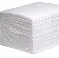 Tampon absorbant d'huile blanc 40x50cm |   200 pièces/boîte, 200 g/m² pour la protection contre les fuites en atelier et en machine