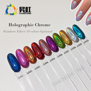 SH Super Shifting Magic Mirror Nail Art Powder 0,3g Acrílico Efecto metálico Pigmento de cromo holográfico para DIY Christmas Shining - Product Image 6