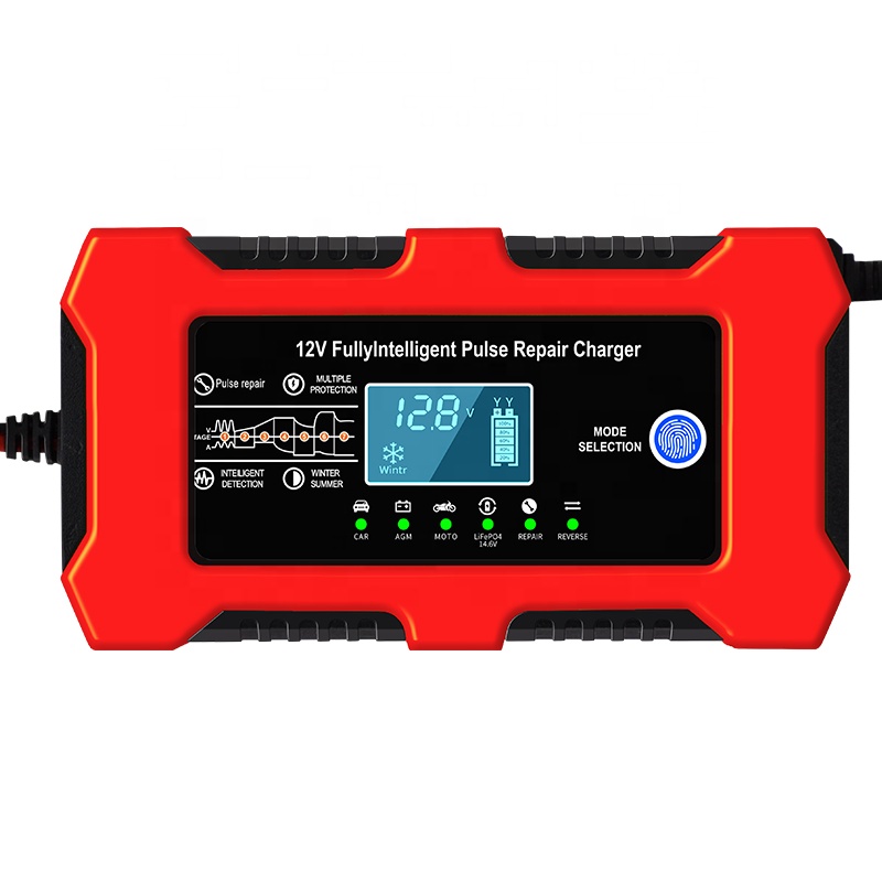 CHAOCHENBEN Car Battery Charger 12V10A Smart Lead-Acid with Display Fast Charging 110-220V Input 120W