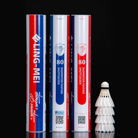 <strong>Best</strong> <strong>Selling</strong> Lingmei 80 Badminton Goose Feather <strong>Shuttlecock</strong> for Professional Tournament