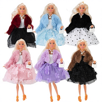 4-teiliges Set Halloween Weihnachten Neujahr Winter 30cm Stoff Mode-Kleidung Großer Rock Set für Puppen