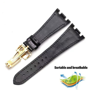 Correa de reloj con diseño de cocodrilo, correa de cuero de vaca para AP <span class=keywords><strong>Audema</strong></span> RsPiguet 26170/26176/26470 RoyalOak Offshore Series 28mm - Product Image 6
