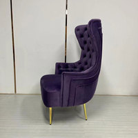 Chaise de salon de luxe en velours, dossier haut, pour la maison et l'hôtel - Offre spéciale