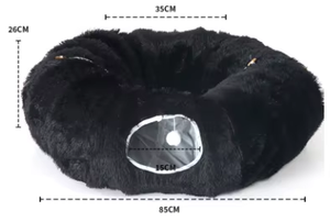 Nieuw Ontwerp Zacht Gesloten Kattenbed Grottunnel Met Pluche Warme Stof Milieuvriendelijk Ontwerp Afneembaar En Wasbaar Voor Honden En Katten - Product Image 4