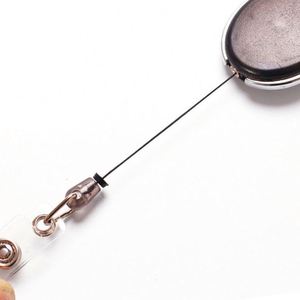 Wholesale Retractable Carabiner Badge Reel Ellipse <b>ID</b> Card Badge <b>Holder</b> Keychain - Product Image 5