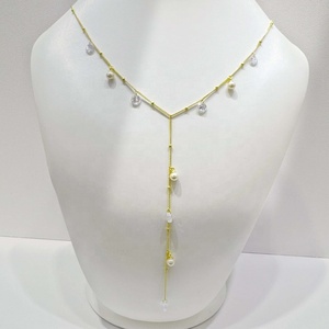 wholesale plata 925 sterling silver pearl dainty necklace Everyday Wear gift minimalist vintage gold plated beaded necklaces - Product Image 5