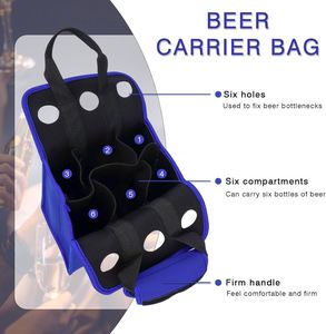 Wholesale 6 Pack Durable Neoprene Beer Bottler Holder Cooler Tote Bag for Carrying and Storing Beer Cans - Product Image 4