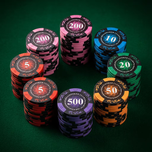 Jetons de <span class=keywords><strong>poker</strong></span> en PVC imperméables, motif blé, poids lourd 14 grammes, numérotés sur mesure, directement de l'usine, pour casino - Product Image 1