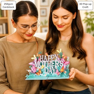 Tarjeta de Felicitación 3D Pop-Up para el Día de la Madre, Papel Impreso, Hecha a Mano, con Diseño Floral y de Mariposas, Tarjeta de Cumpleaños con Diseño Personalizado - Product Image 2