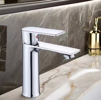 Robinet de lavabo moderne en ABS à poignée unique, chromé, mitigeur de salle de bain à poser, économiseur d'eau, pour hôtel et maison