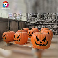 Arche de citrouille d'Halloween en fibre de verre avec éclairage LED pour maison hantée et entrée d'événements extérieurs