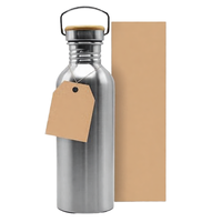 Bouteille d'eau sport en acier inoxydable non isolée de 501-600 ml, sans BPA, fabriquée en Chine