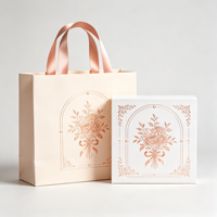 Sac en papier d'art de luxe de haute qualité avec poignée en ruban, emballage de boîte cadeau en carton, boîte à thé haut de gamme, logo personnalisé, image de marque d'entreprise