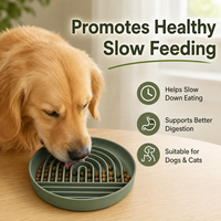 Gamelle pour chien en silicone de qualité alimentaire la plus vendue avec tapis de léchage à ventouse pour une alimentation lente, prévient l'étouffement et favorise une ingestion plus décontractée