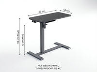 Support de table d'appoint portable multifonctionnel électrique réglable en acier laminé à froid AOR NS-001 avec surface en bois pour ordinateur portable et tablette