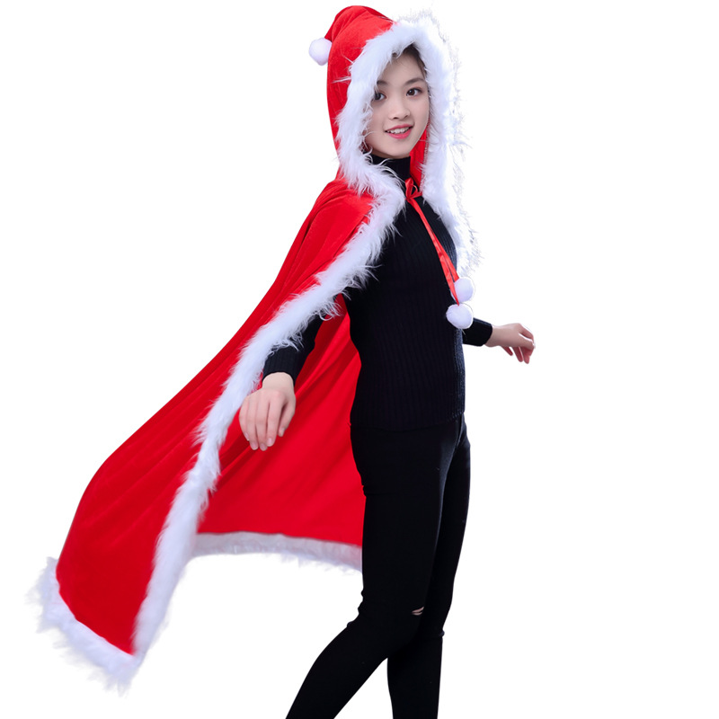 hooded cape short fleece