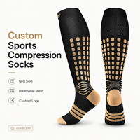 Chaussettes de compression montantes personnalisées avec soutien de la voûte plantaire et de la cheville, maille respirante et semelle antidérapante pour la course et l'entraînement, hommes et femmes, vente en gros