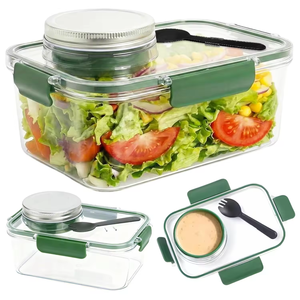 Nouvelle boîte à salade portable Chinagama pour l'extérieur, avec compartiment intégré, pot à salade amélioré, anti-fuite, grande capacité - Product Image 1