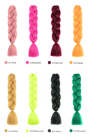 Nouvelle version monochrome de la perruque queue de cheval synthétique en soie haute température, style tresses africaines, avec bande élastique, plusieurs couleurs