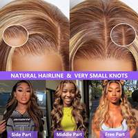 Hochdichte Ombre P4/27 Highlight Farbige Body Wave 13x4 HD Lace Front Echthaarperücke aus Rohem Vietnamesischem Haar 13x6 Echthaar