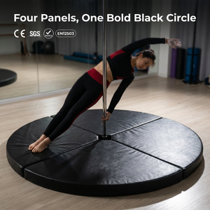 <span class=keywords><strong>Tapis</strong></span> de protection noir mat pour barres de gymnastique, en quatre segments, avec découpe carrée pour fixation, pour studio de danse, salle de sport et entraînement - Product Image 1