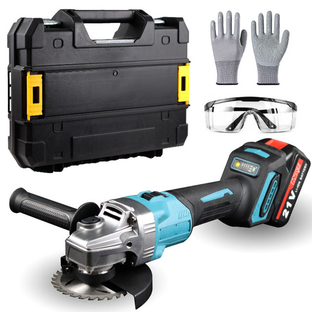 L Electric Angle Grinder - 21V Cordless, Brushless Motor & Variable Speed Angle Grinder for Industrial Use | 125mm Wheel Grinder