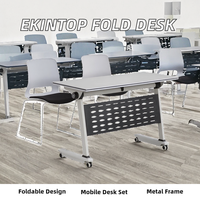 Table et chaises de conférence pliantes modernes en métal avec double bureau et chaises pour les écoles