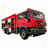 Véhicule de sauvetage incendie à poudre sèche Hongyan 6X4 6000 kg, spécialisé pour les centrales électriques et les champs pétrolifères, pour interventions d'urgence incendie à poudre sèche