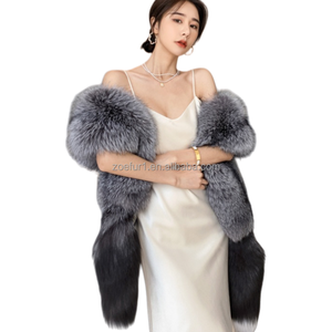 Écharpe en <span class=keywords><strong>fourrure</strong></span> véritable largement utilisée pour les femmes, châle en <span class=keywords><strong>fourrure</strong></span> de renard, étole longue et moelleuse, enveloppe en <span class=keywords><strong>fourrure</strong></span>, écharpe chauffante pour le cou en hiver - Product Image 5