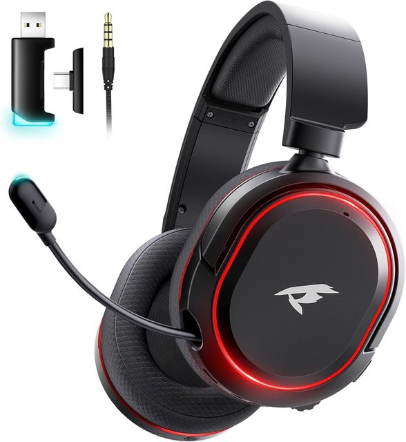 Picun G2 Wireless Gaming Headset Over-Ear 7.1 Virtual Surround Sound 2.4GHz/ 5.4/Wired ENC Noise-Canceling Mic